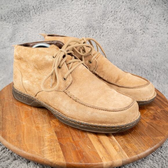 UGG Tan Suede Moc Toe Ankle Chukka Lace Boots Mens 9.5 - Picture 1 of 7